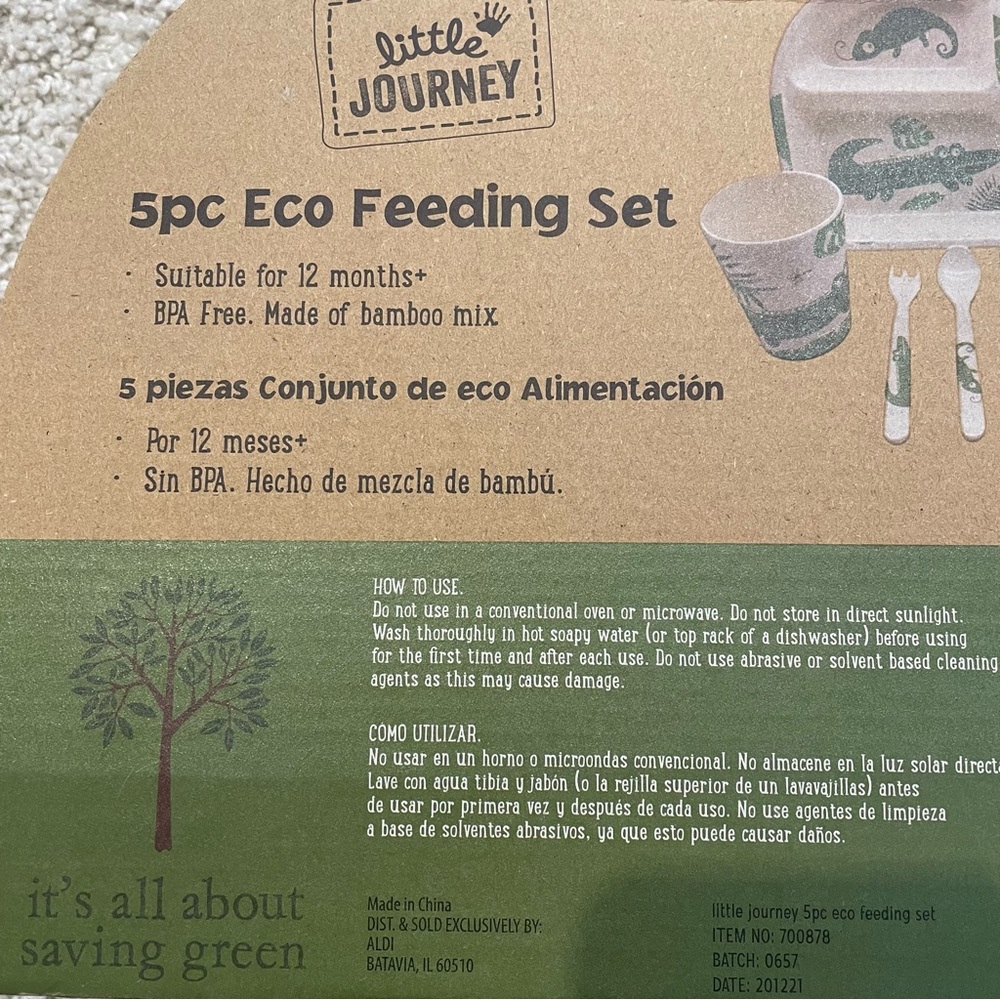 5pc Eco-Friendly Kid’s Dinnerware Set - Picture 3 of 3